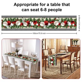 Christmas Table Runners,Xinvery Xmas Table Linens Gold Bell Christmas Dinner Table Runners Tablecloth for Dining Party Christmas Decorations 180x35CM