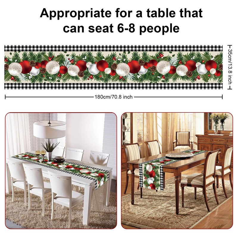 Christmas Table Runners,Xinvery Xmas Table Linens Gold Bell Christmas Dinner