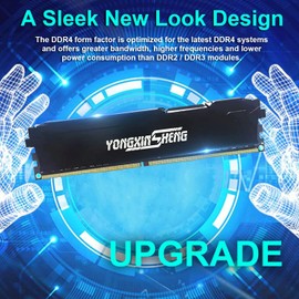 DDR4 2666MHz 8GB Desktop RAM PC4-21300 UDIMM Non-ECC Unbuffered 1.2V 288-Pin CL19 PC Computer Memory Upgrade Module Kit (Black)