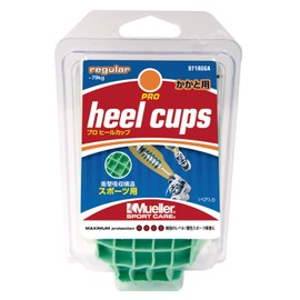 Mueller Pro Heel Cups 1 Pair Large Size 971LGA Green Weight Over 157.9 lbs (79 kg)