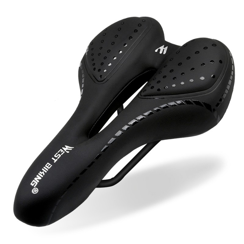 Bicycle Saddle Breathable PU Leather Hollow Cushion Comfortable Road Bike
