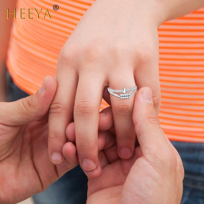 HEEYA Anxiety Ring for Women 925 Silver Anxiety Ring with