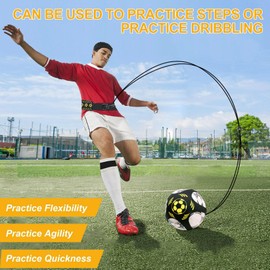 TANGHSE Football Kick Trainer, Hands Free Solo Practice Football Training Equipment Kick Trainer Adjustable Football Trainer Belt Aid Solo Practice Control Skills for Boys, Girls and Adults
