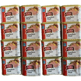 Pork Lunchmeat 12 oz Can (Pack of 16) Wholesome and flavorful canned meat Made in USA minimum 12 months shelf life. Ready to eat, can serve as emergency food.