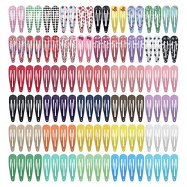 Hair Clips, KUBOM 120-Pack Metal Snap Hair Barrettes Barettes and Hair Clips for Girls,Toddlers,Kids,Women, Baby and Fine/Thick hair - 2inch (Colored Candy and Pattern)
