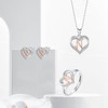 INFUSEU Name Necklace, Double Heart Rose Gold N Letter Jewellery