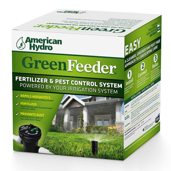 GreenFeeder Automatic Injection System – For Residential and Commercial Irrigation Systems -- Use with GrassSoGreen to Feed Landscapes -- Use with NatureShield to Repel Insects – Use with Rid O’ Rust to Control Iron Content