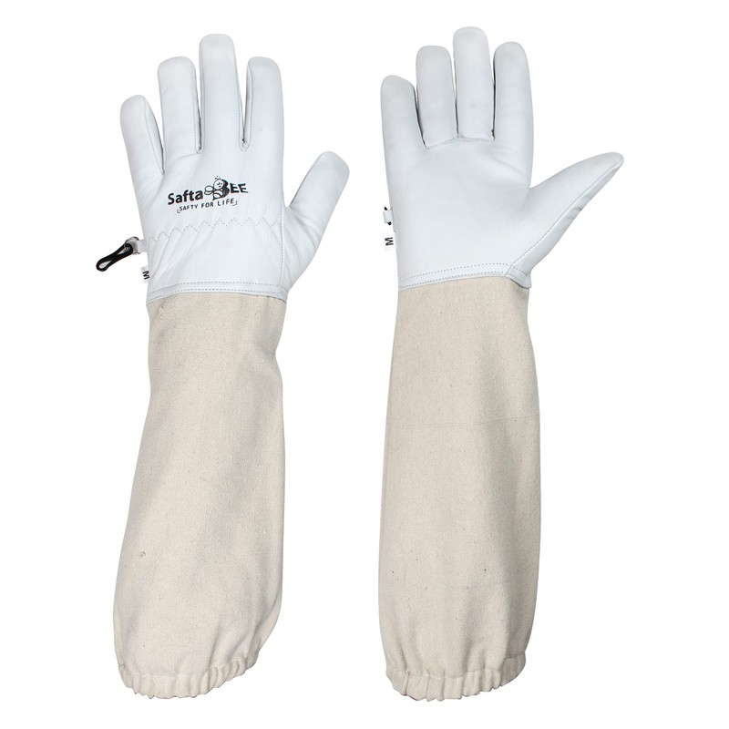 SAFTA Premium Quality Cow Hide Beekeeping Gloves, Bee keepers Gloves