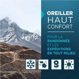 Lestra Outdoor - Compactable Hiking Cushion - Lightweight & Comfortable - 50% Duck Down - 45 x 35 - 260 g - Made in France, gray