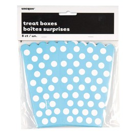 Light Blue Polka Dot Popcorn Treat Boxes, 8ct