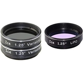 ICE Telescope Filter Set Variable Polarizing Moon Polarizer & LiPo Broadbrand Light Pollution Reducer Optical Glass (1.25")