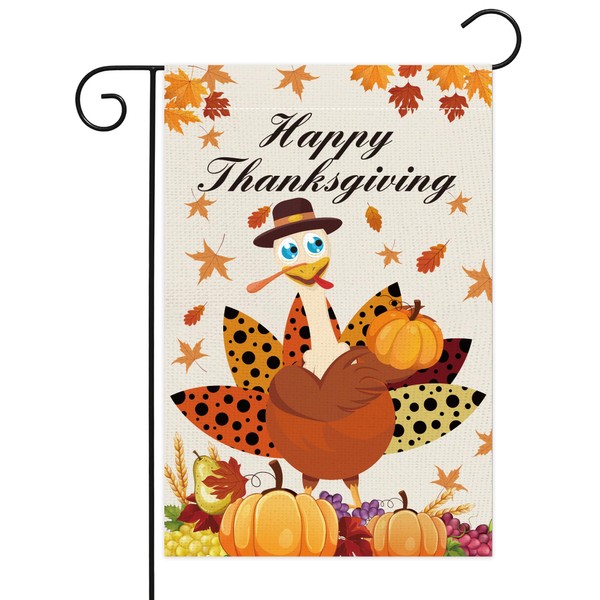 Thanksgiving Garden Flag, Fall Welcome Flag 12 x 18 Double