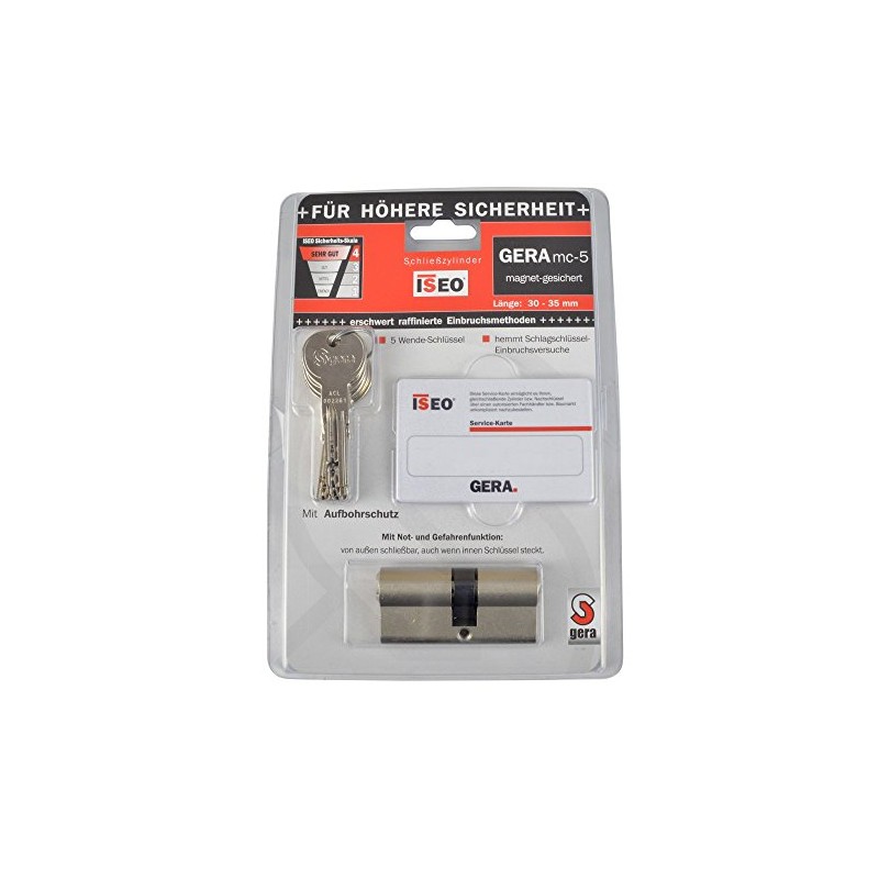 Gera mc-5 6500 Locking Cylinder 30-35 mm 5 Keys Magnet