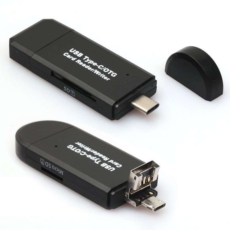 SD Card Reader, Memory Card Reader, 3in1 USB Type-C Card