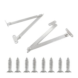 Aracombie 2 Packs Lid Support Hinge Soft Close, Rotatable Folding Lid Stay Hinge Heavy Duty,Stainless Steel Lid Support Bracket for Drop Front Desk Cabinet Cupboard