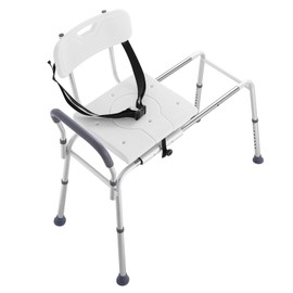 Sliding Tub Transfer Bench Shower Chair & Cut-Out Seat Reversible Backrest