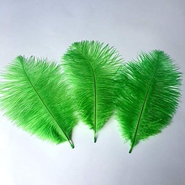 Sowder 6-8inch(15-20cm) Ostrich Feathers Plume for Wedding Centerpieces Home Decoration Pack of 10pcs(Lime Green)