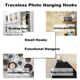 105Pack Picture Hangers for Hardwall Concrete Wall Hanging Photo Frames Drywall Hook Art Painting Display Hangers Clock Wedding Photos Hanging Hardware Kit for Home Office