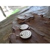 ✿ Small mandala disc 925 silver earring, real silver hook