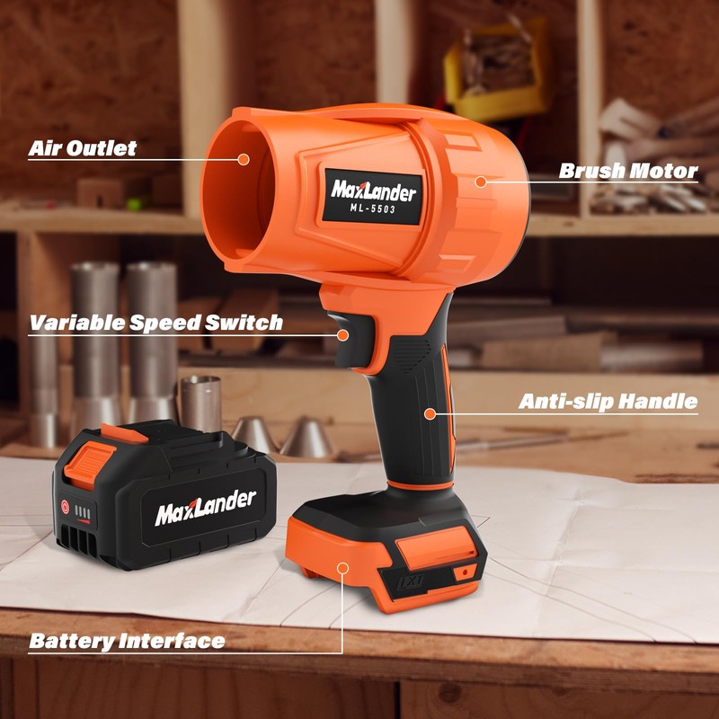 Leaf Blower Cordless, 21V Electric Handheld Leaf Blower with 3.0Ah