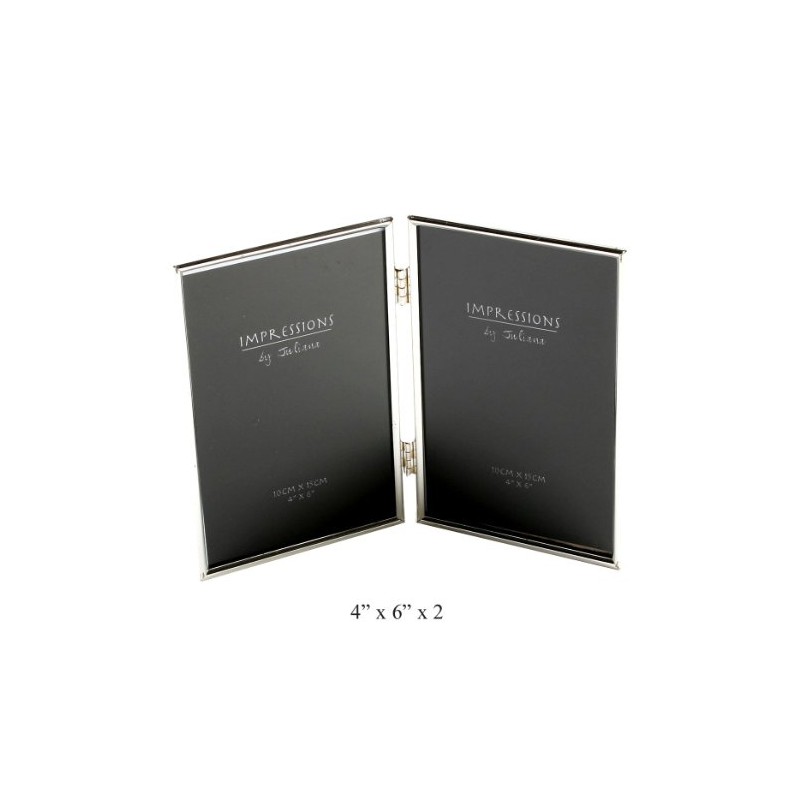 4" x 6" - Impressions Silver Plated Thin Double Photo