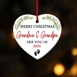 Expecting Baby Christmas Ornaments, Our Little Present is Due to be Unwrapped Ornament 2025, Pregnancy Announcement Ornament for Mom Dad, New Baby Birth Ornaments, Expecting Parents Keepsakes (03)