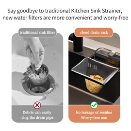 Kitchen Suction Cup Sink Strainer,Detachable Kitchen Sink Strainer,Hanging Food Catcher,Strainer Holder and 50 Sink Net,For Kitchen Leftovers, Garbage, Food Waste(Black)