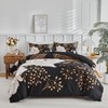 mixinni Floral Duvet Cover King Size, 3 Pieces White Flowers