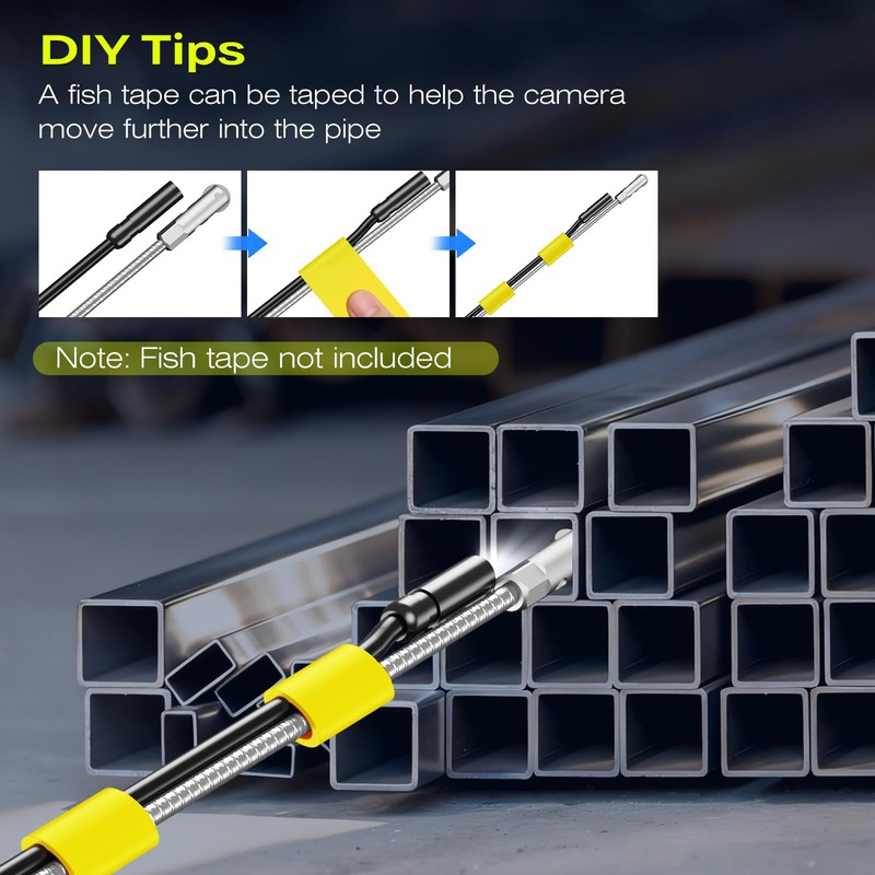 Endoscope Borescope Camera with Light, 4.3" IPS 1920P HD Inspection