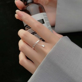 Crymystal Bohemian Style Schlichte Ring Frauen Silber Knöchel Kette Ring Einfacher Ring Stapel Ring Vintage offene Finger Ring Verstellbare Ring Schmuck Mädchen Geschenk