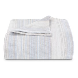 Tommy Bahama Sandy Shore Stripe Bed Blanket, Full/Queen, Turquoise