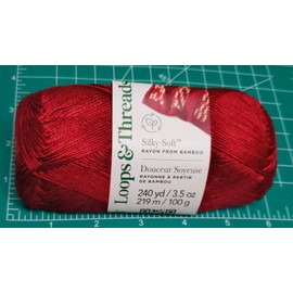 Silky Soft Bamboo Rayon Yarn by Loops & Threads - 240 Yards - 3.5 Ounces - Cranberry