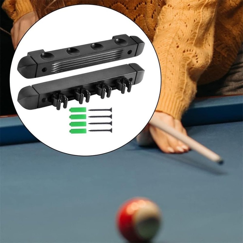 Sarini Cue Wall Rack Holds 4 Cues Black Wall-Mounted Billiard