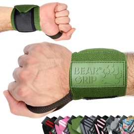 BEAR GRIP - Weight lifting wrist support wraps (Sold in pairs) (KHAKI)