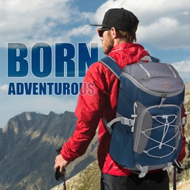 RAINSMORE Packable Hiking Backpack for Men Women Foldable Camping Backpack 40L Waterproof Hiking Bag Lightweight Collapsible Hiking Daypack for Travel Trekking Outdoor Large Capacity Blue