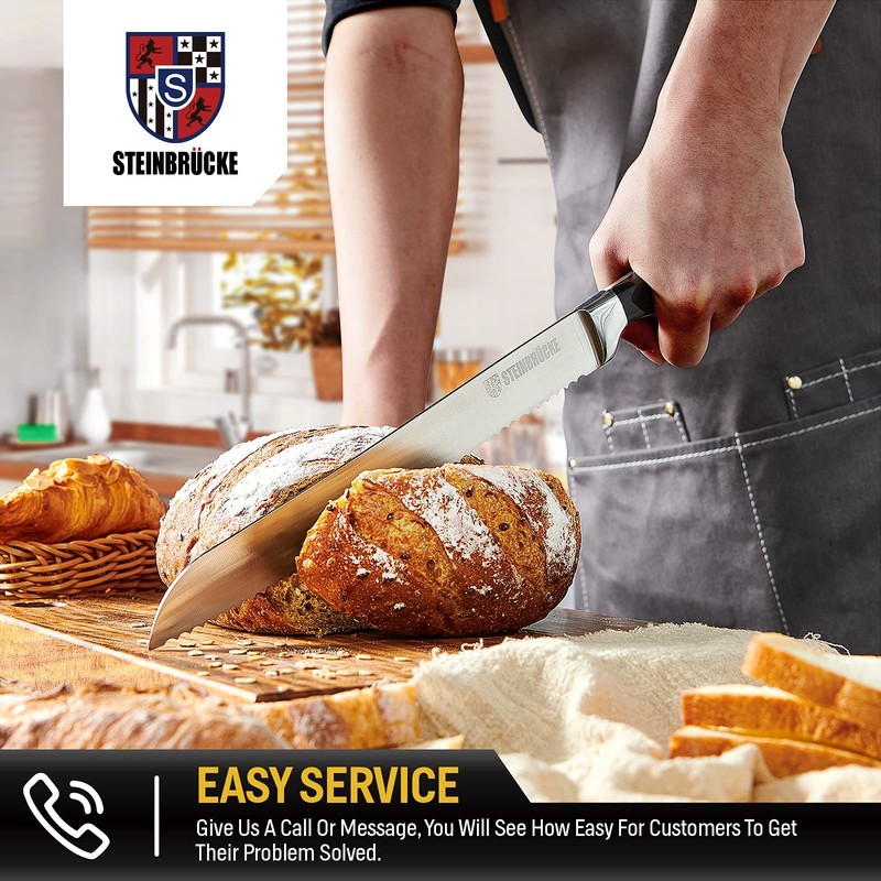 Gioventù Serrated Bread knife 10 inch - Ultra sharp Bread