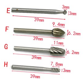 CHILDWEET Rotary Burr Drill Bits Set 10 Pcs High-Speed Steel Wood Carving Burs Round Handle Woodworking Tools for Drill Bits