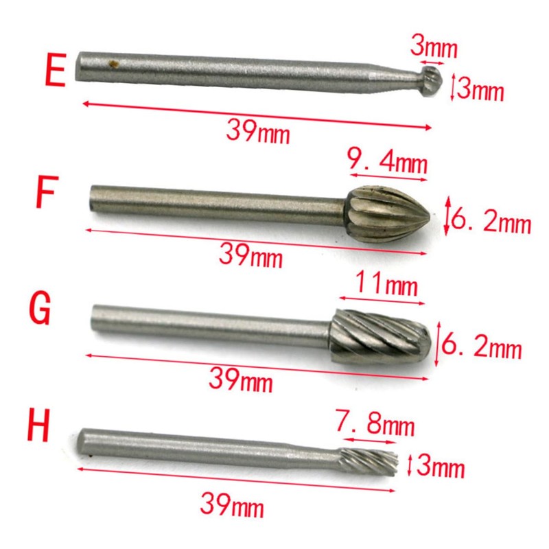 CHILDWEET Rotary Burr Drill Bits Set 10 Pcs High-Speed Steel