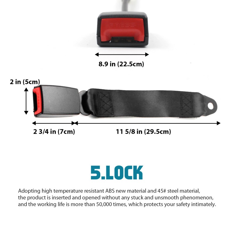 MGT 3.6M 3 Point Retractable Adjustable Car Seat Belt For