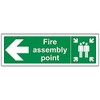 V Safety 17021AX-R Fire Assembly Point Arrow Left Sign -
