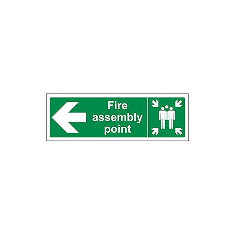 V Safety 17021AX-R Fire Assembly Point Arrow Left Sign -