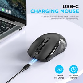 Lveheay Wireless Computer Mouse Black