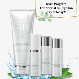 Herbalife SKIN Care Set for Normal to Dry Skin Cleanser Toner Moisturizer Night Cream