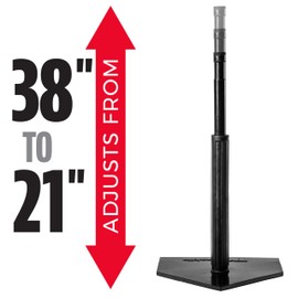 Franklin Sports Batting Tee - MLB Industrial Grade Batting Tee - Heavy Duty Baseball and Softball Hitting Tee - Great for Teeball - Adjustable Height, Black