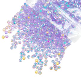 qiipii 620PCS 6mm Transparent Purple AB Resin Rhinestones Light Purple AB Flatback Jelly Resin Stones Bulk SS30 Non-Hotfix Diamonds Gems Charms for Nails Face Eyes Makeup Tumblers Bottles Crafts Decor