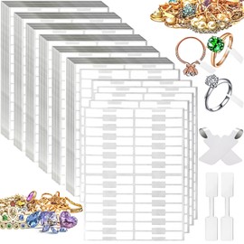 MotBach 2000PCS Price Tags Stickers Jewelry Price Tag Labels, White Blank Pricing Sticker Label Tags, Self Adhesive Jewelry Sticker Tag Label for Necklace Earring Bracelet Ring (Ballpoint Pen Writing)