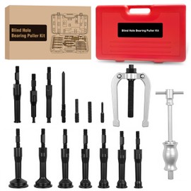 GOOACC 16pcs Blind Hole Bearing Puller Kit, Slide Hammer Pilot Insert Inner Internal Removal Tool Blind Hole Collet Bearing Set, Heavy Duty Blind Bearing Race and Seal Puller Extractor Kit with Case