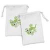 Lunarable Reptile Fabric Pouch Set of 2, Lizard Looking at