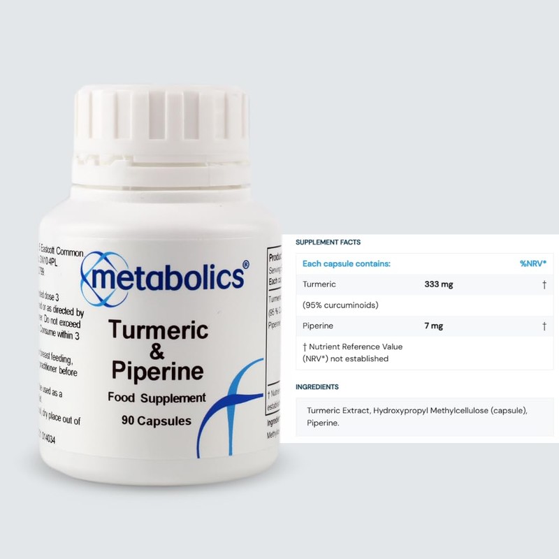 Turmeric with Piperine- Pot of 90 Capsules- Highly Bio Available