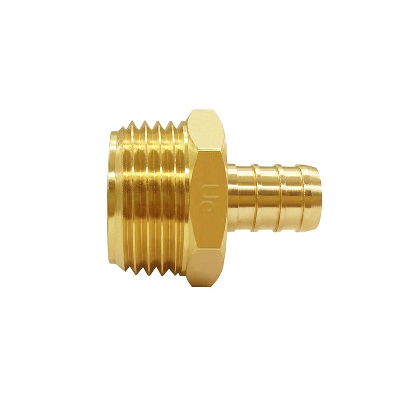 Uenede 2PCS Solid Brass 1/2" PEX Barb to 3/4" GHT